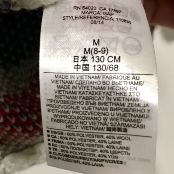 GAP Kids Grey Button Up Cozy Knitted Sweater Cape Poncho w/ Pockets Size Medium - Picture 5 of 5